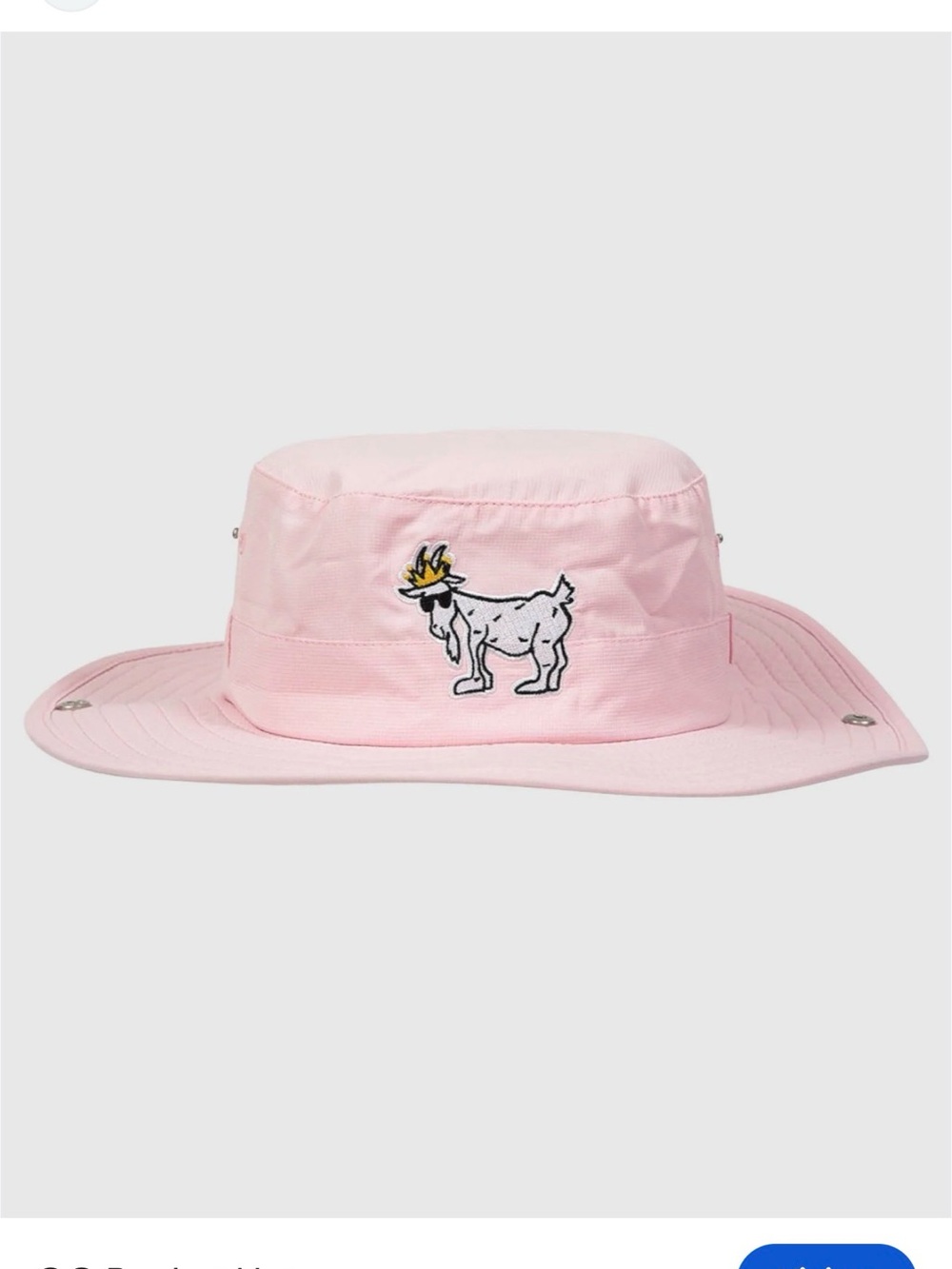Children's Pink Goat Embroidered Sun Hat